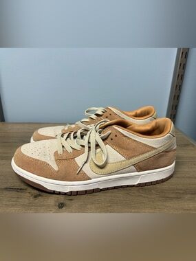Nike Dunks Men's Low Top Suede Sneakers in Tan & Cream or Women’s 9.5